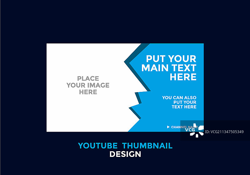 蓝色可编辑的YouTube缩略图设计图片素材