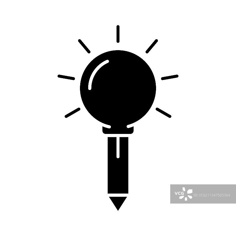 教育理念图标灯泡和铅笔符号图片素材