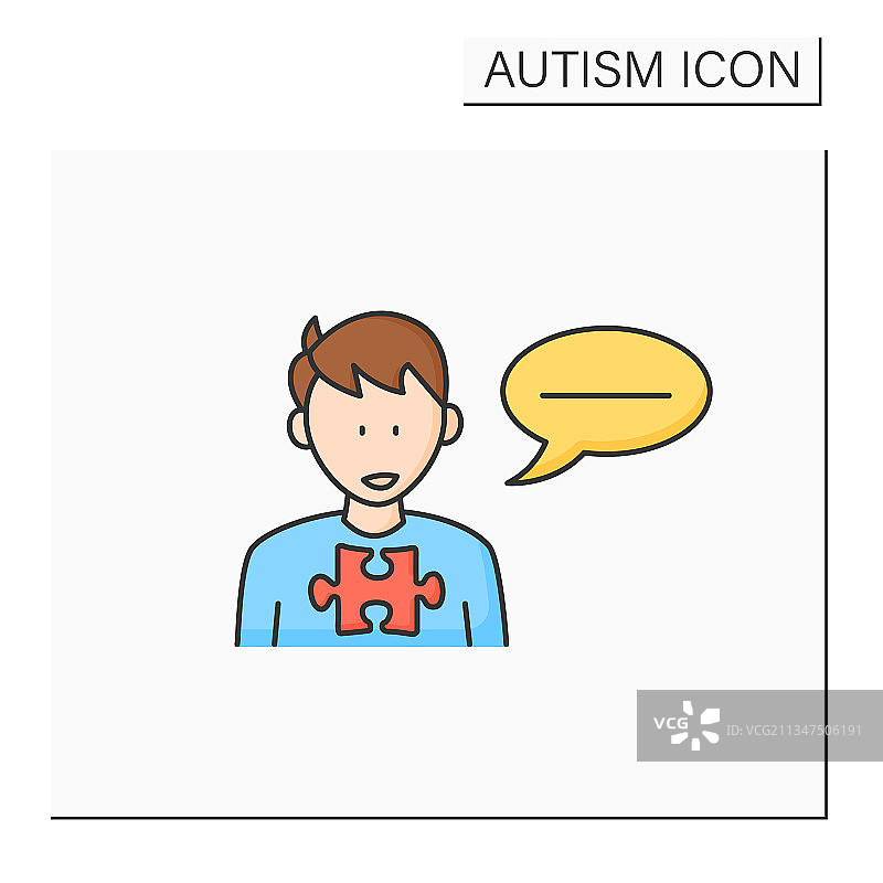 神经发育障碍彩色图标图片素材