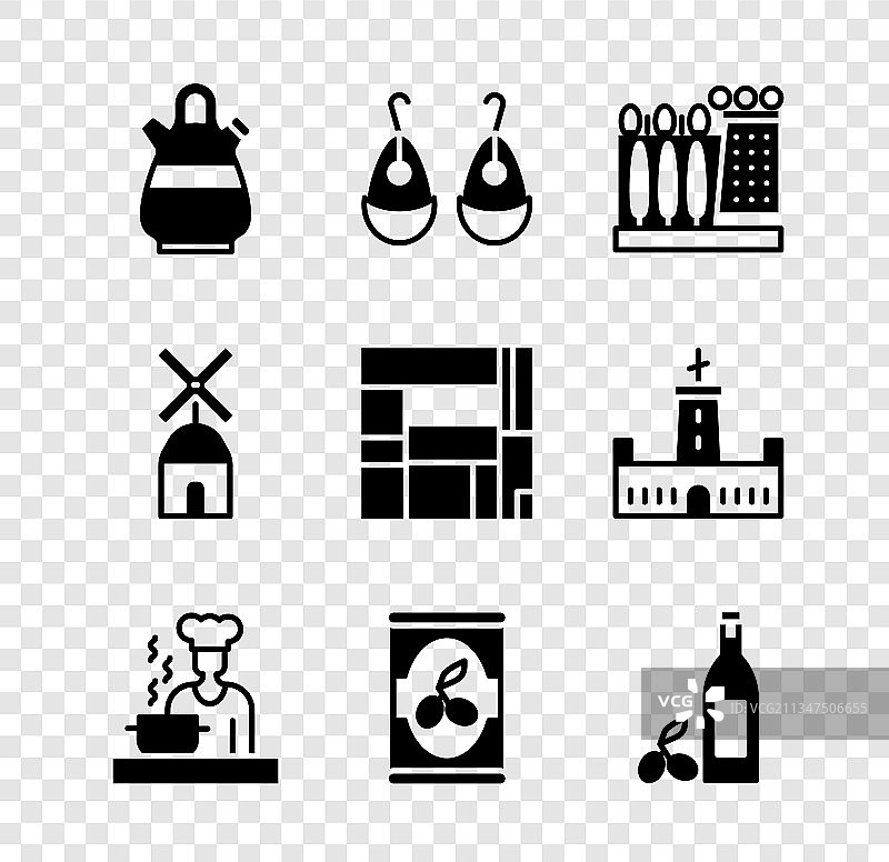 桑格利亚汽酒壶、耳环和达利博物馆图片素材