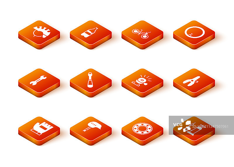 手套、自行车头盔、扳手图片素材