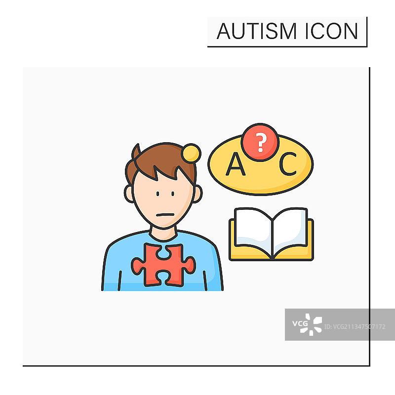 神经发育障碍彩色图标图片素材