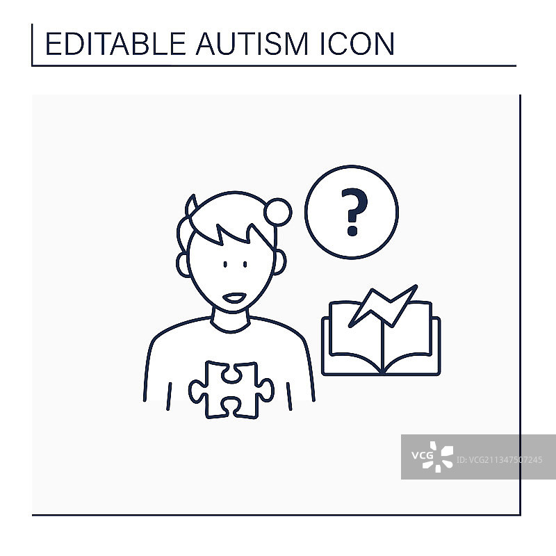 神经发育障碍线性图标图片素材
