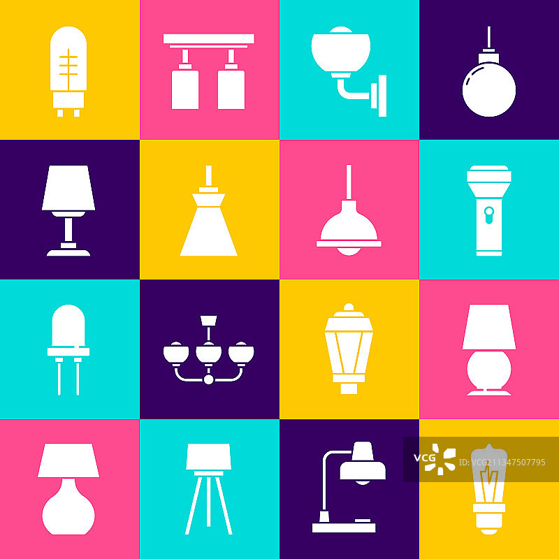 灯泡、台灯、手电筒或壁灯图片素材