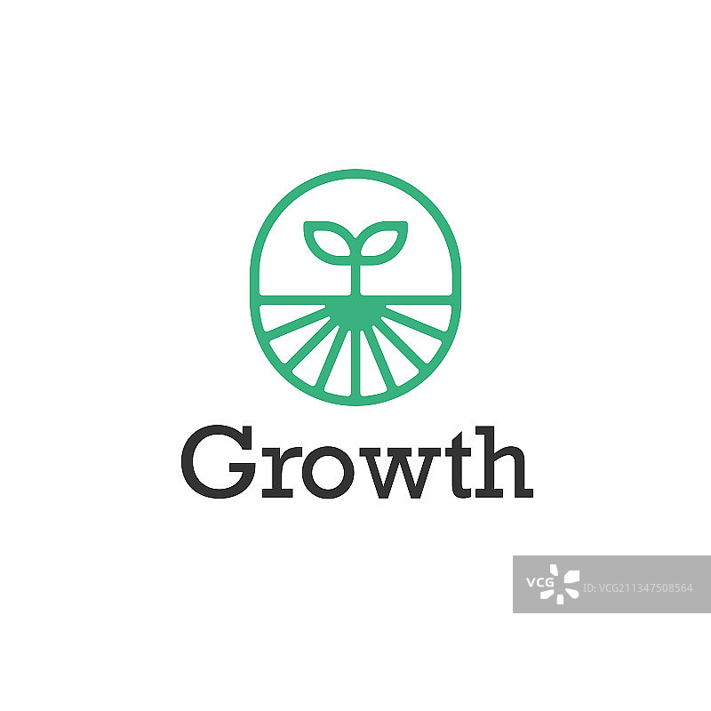 植物生长符号网络图标logo模板设计图片素材