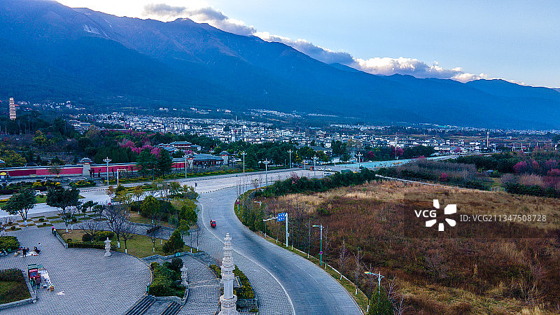 大理崇圣寺航拍图片素材