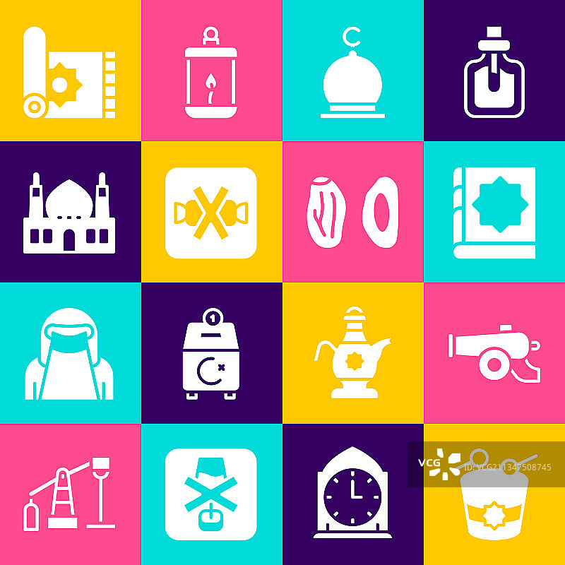 斋月鼓炮神圣古兰经图片素材