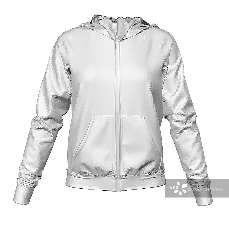带口袋的白色运动夹克图片素材