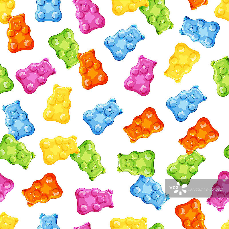 彩色软糖熊无缝图案图片素材
