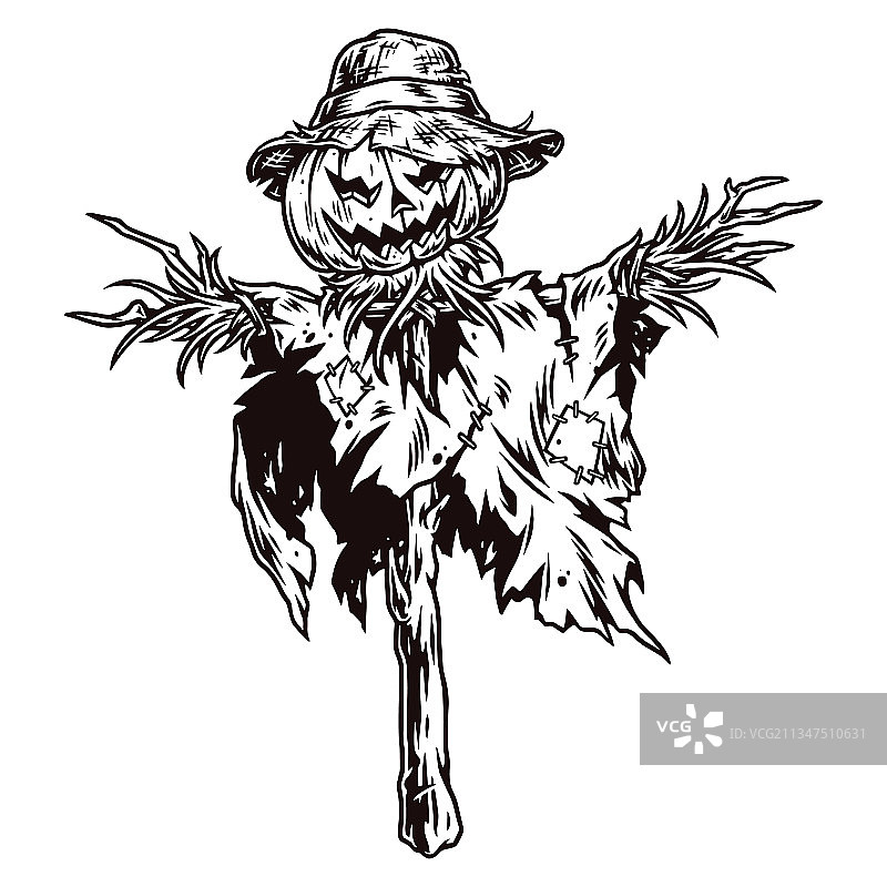 复古风格万圣节稻草人图片素材