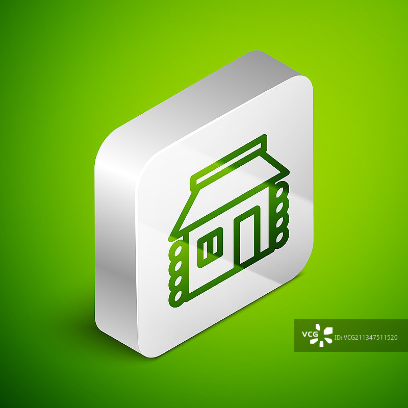 2.5D线条乌克兰老房子小屋图标图片素材