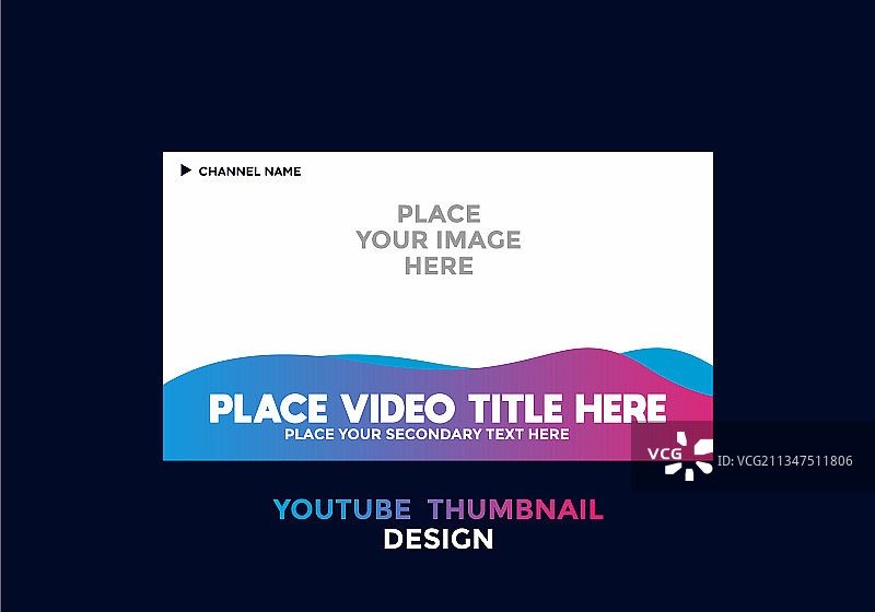 可编辑的YouTube缩略图粉蓝设计图片素材