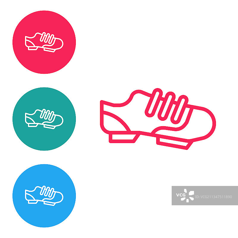 红色线条铁人三项自行车鞋图标图片素材