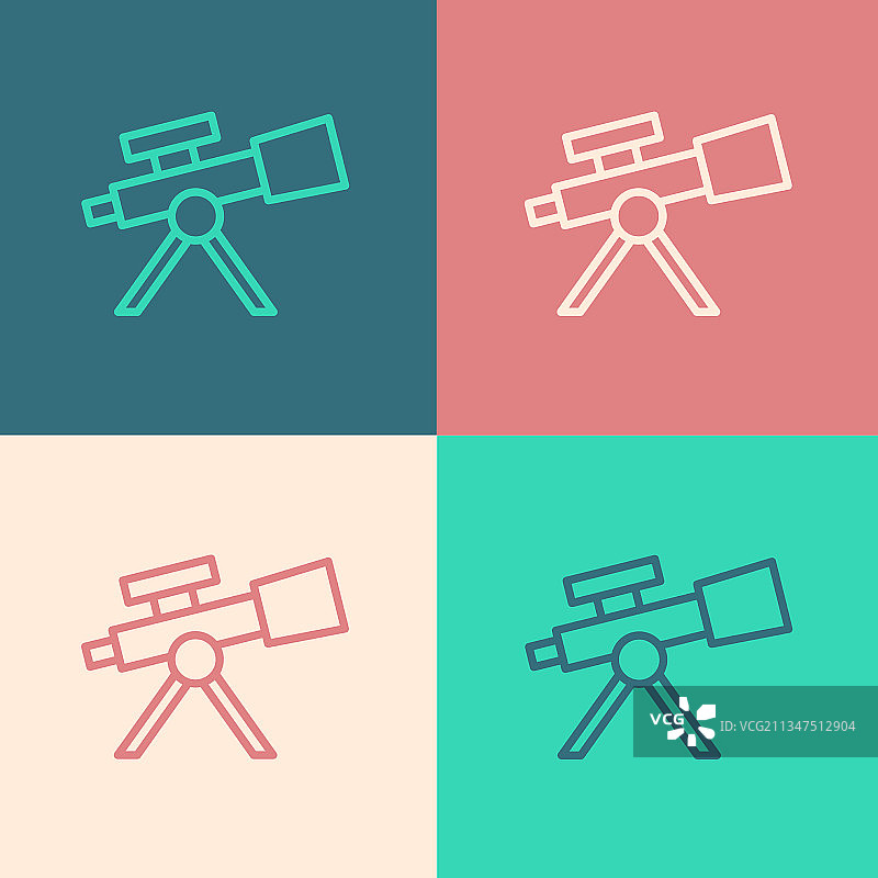 波普艺术风格的望远镜图标图片素材