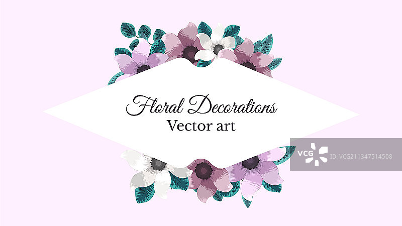 奢华的彩色花卉边框背景标签图片素材