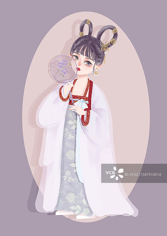 古风女孩系列|系列插画图片素材