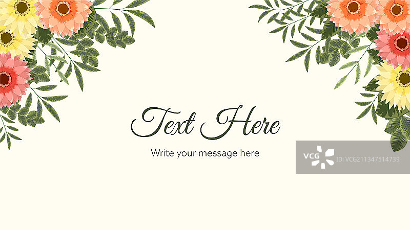 可爱的盛开鲜花背景模板图片素材