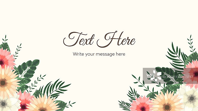 可爱的盛开鲜花背景模板图片素材