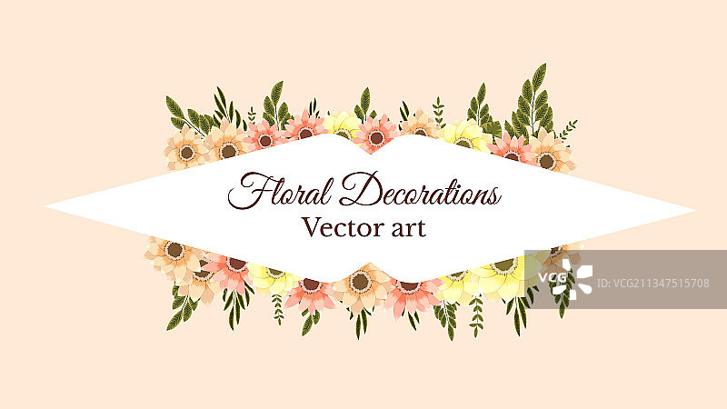 精致风格的复古花卉标签边框图片素材