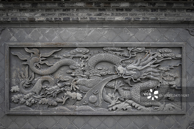 大鹏古城龙吸水壁画图片素材