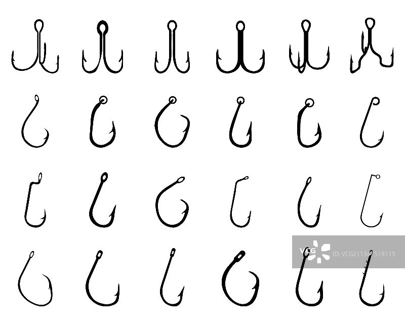 鱼钩剪影图片素材