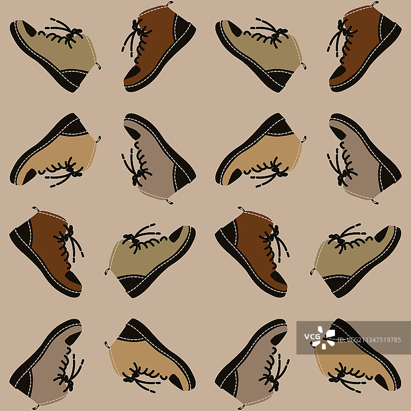 棕色靴子无缝图案图片素材