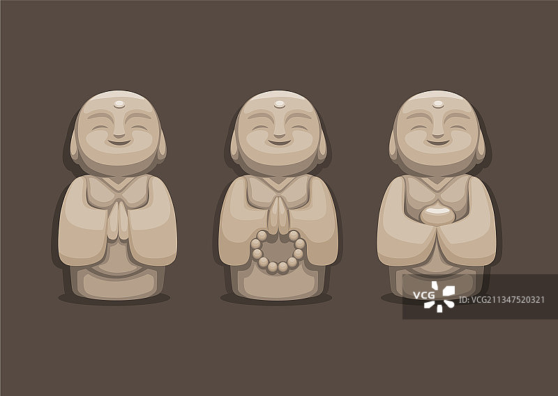 日本传统地藏雕像图片素材