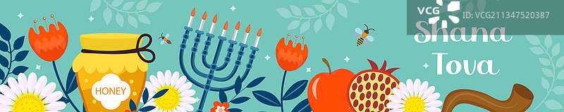 犹太新年banner新年快乐模板图片素材