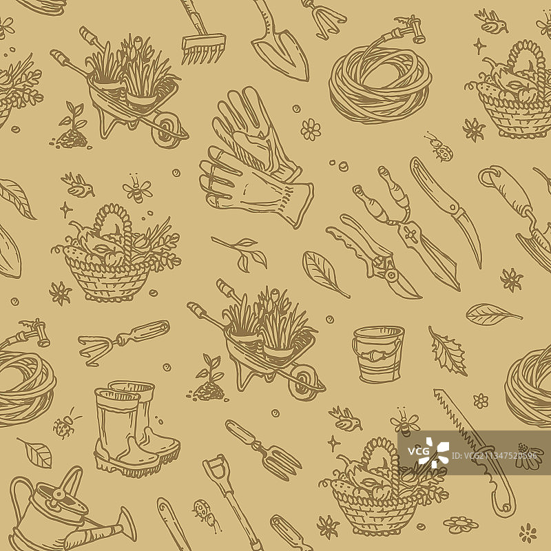 手绘花园元素大合集图片素材