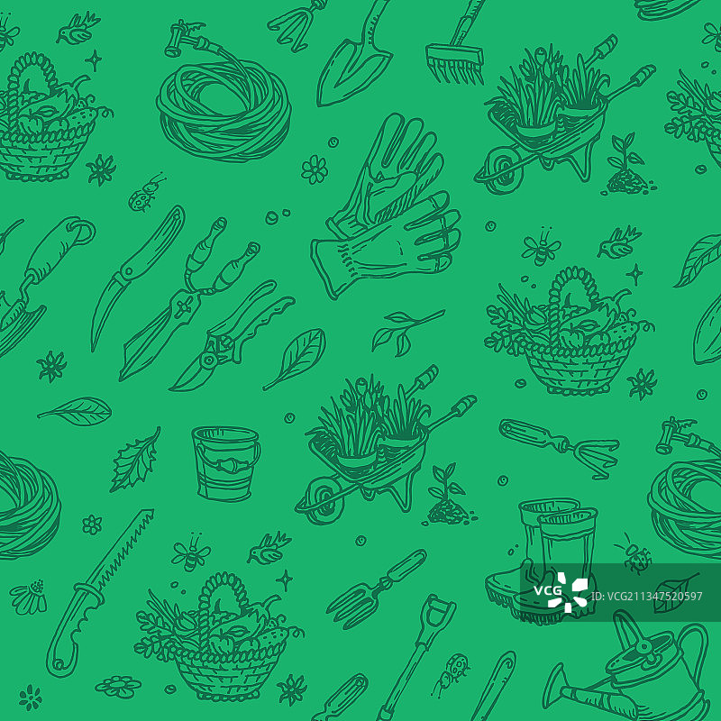 手绘花园元素大合集图片素材