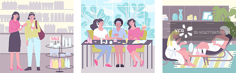 化妆品方形组合套装图片素材