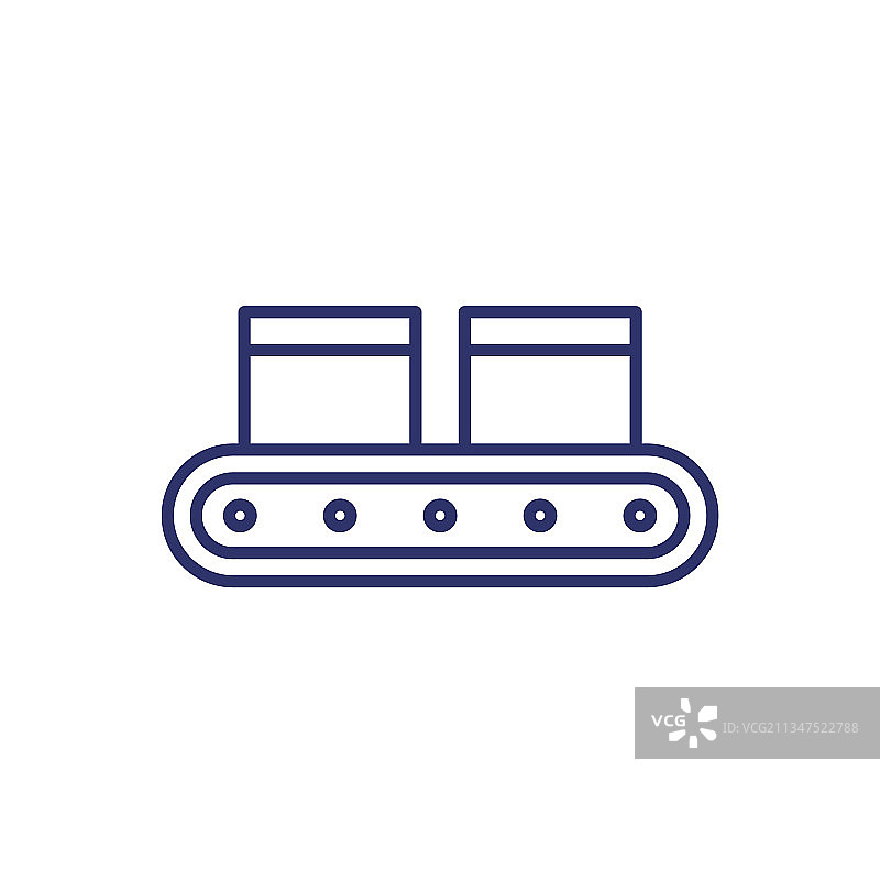 传送带和箱子线条图标图片素材