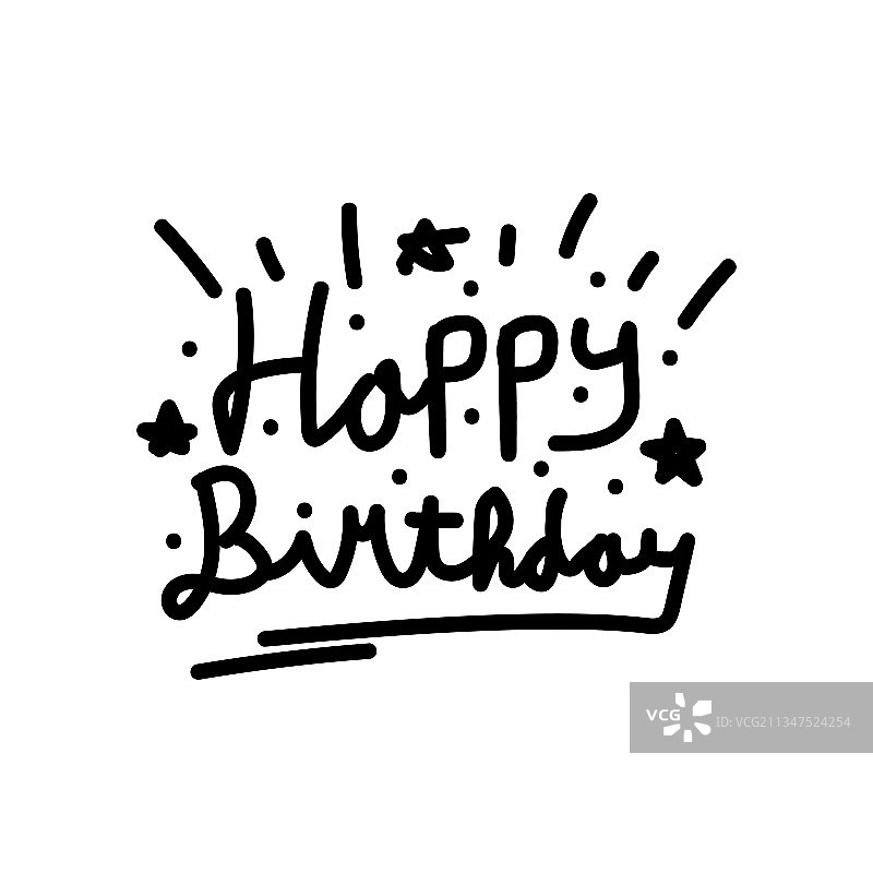 手绘生日快乐字母图片素材