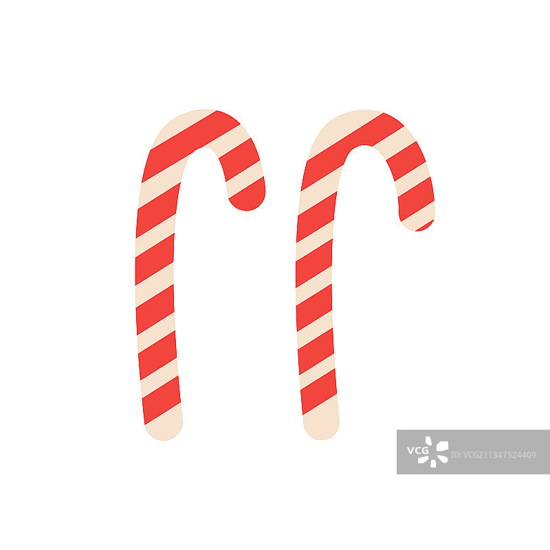 白色背景上的独立拐杖糖套装图片素材