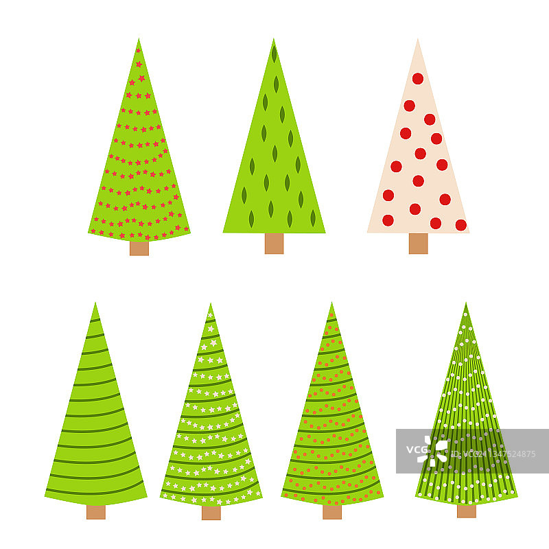 手绘圣诞树冬季素材图片素材