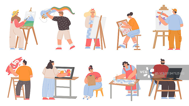 艺术画家、数字艺术家和平面设计师图片素材