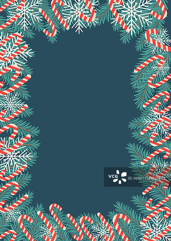 冬季圣诞植物边框画图片素材