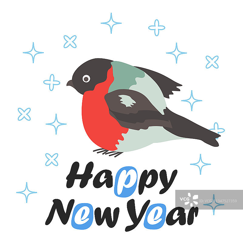 圣诞节红腹灰雀祝福图片素材