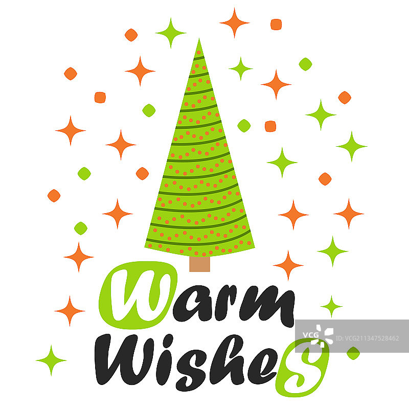 手绘圣诞树节日贺卡图片素材
