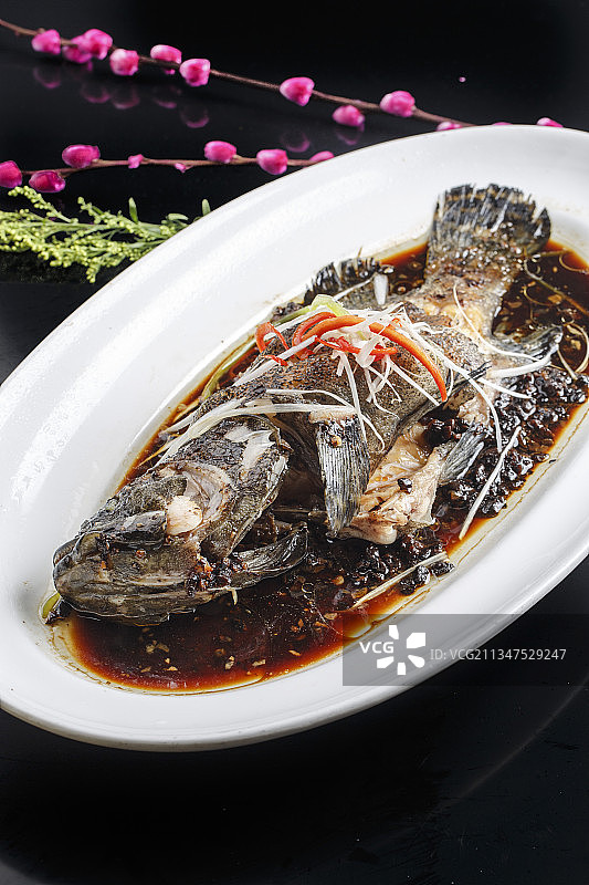 豆豉豉油蒸鱼图片素材