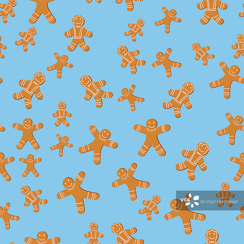 戴着圣诞帽的姜饼人图片素材