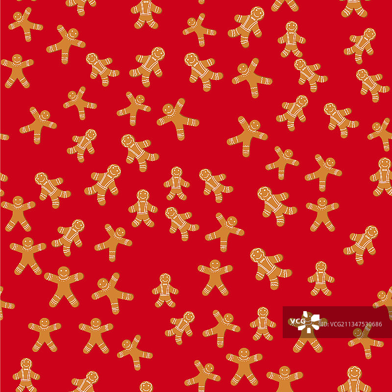 戴着圣诞帽的姜饼人图片素材