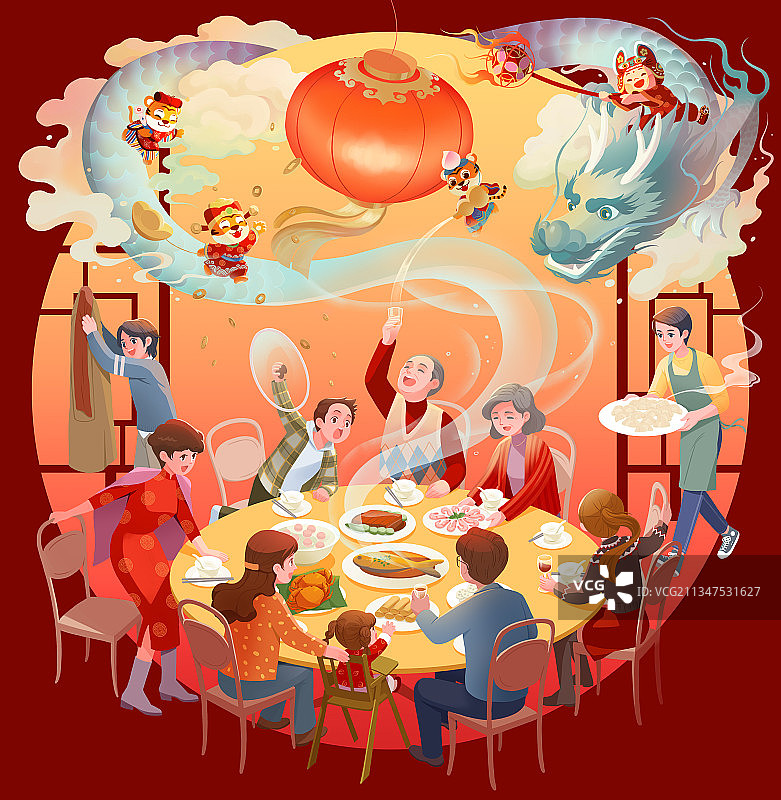 春节年夜饭图片素材