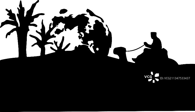 骆驼剪影图片素材