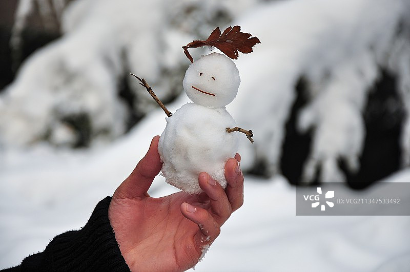 手中的雪人图片素材