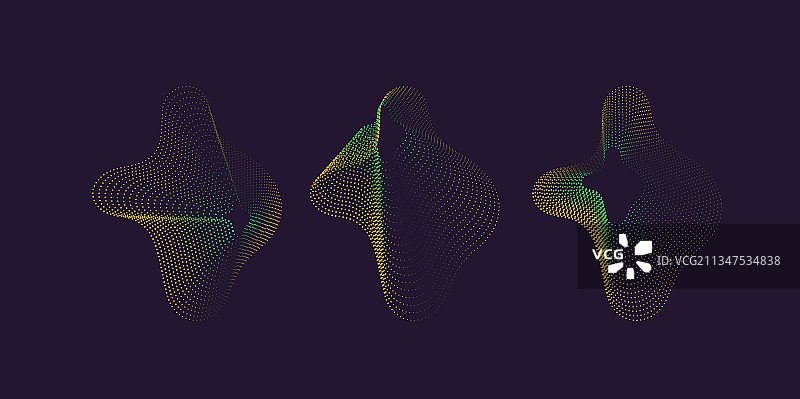 深色背景上的一组不定形图案图片素材