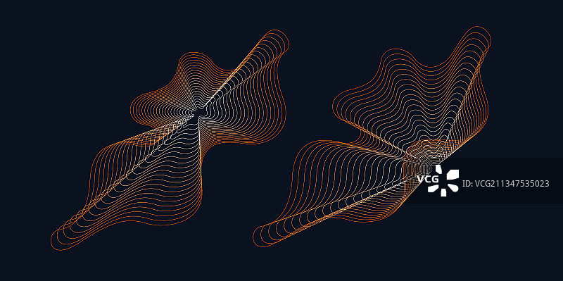 深色背景上的一组不定形图案图片素材