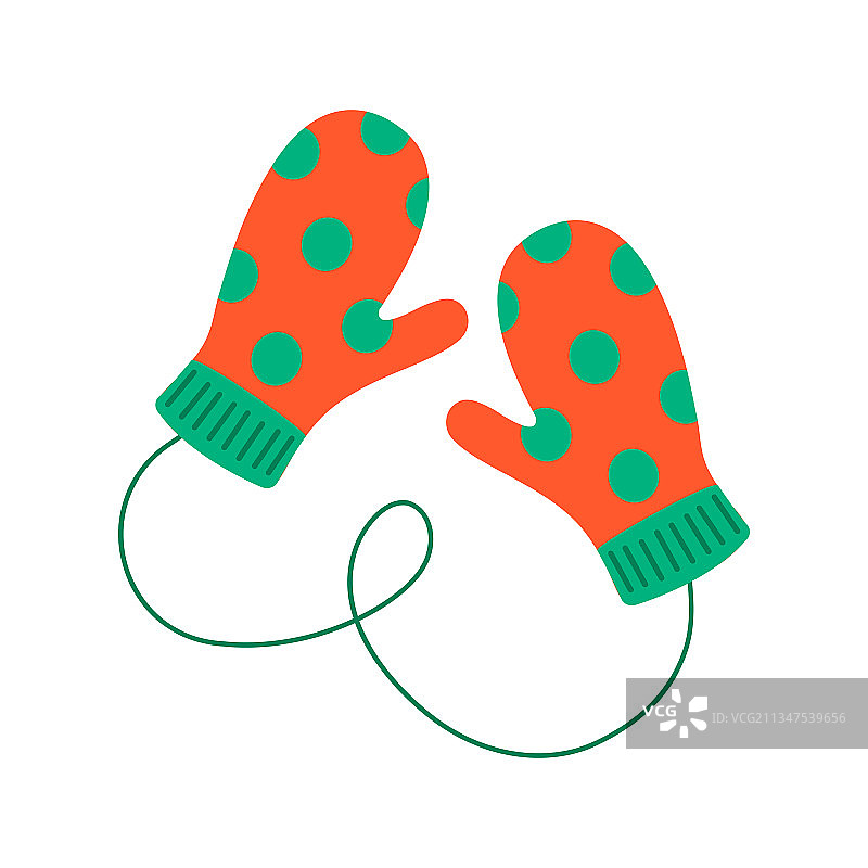 波点针织手套图片素材