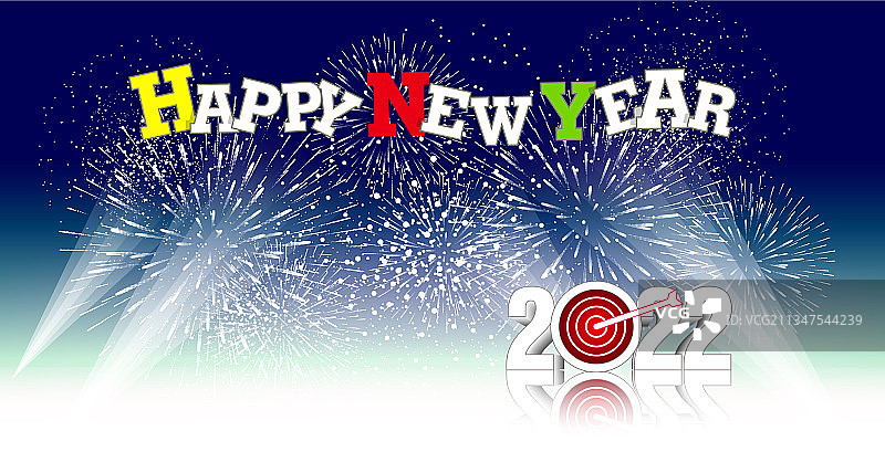 2022新年快乐烟花绽放图片素材