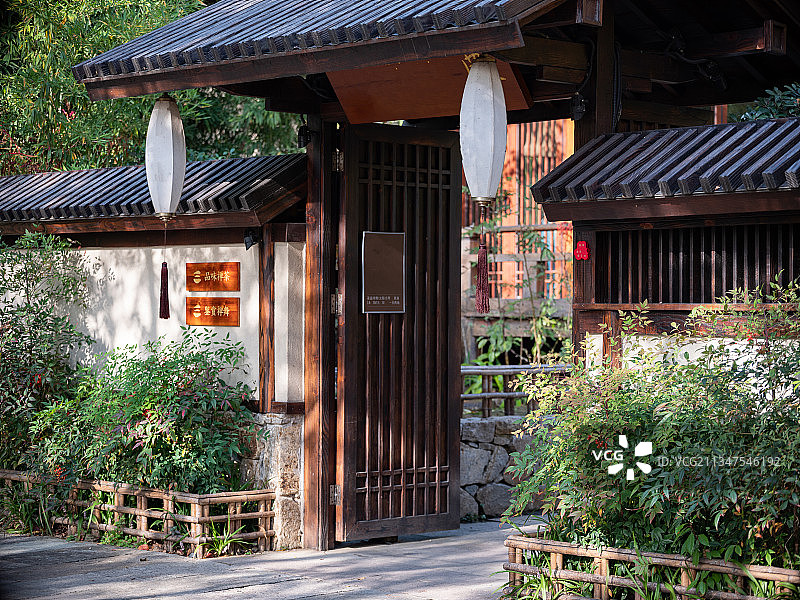 中式庭院，木屋，中国文化，禅意图片素材